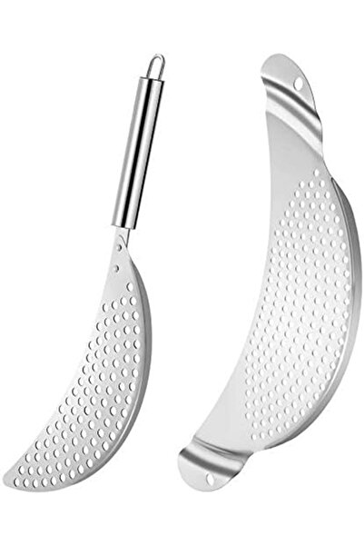 Generic 2 Pieces Pot Strainer Stainless Steel Crescent Pot Strainer with Hand...