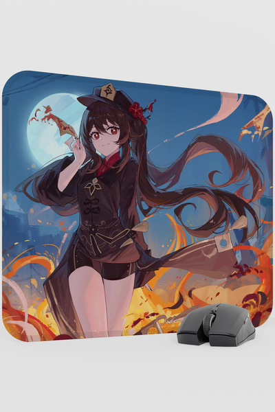 mousepad bastir لوحة ماوس ألعاب Hu Tao Genshin Impact Anime Gacha V2 - 48X40 XL