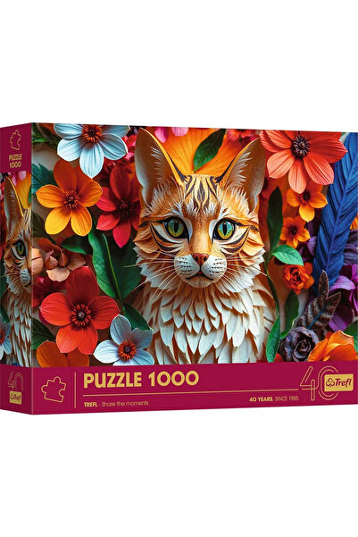 Trefl PUZZLE 1000 EDITIA ANIVERSARA 40 DE ANI 3D PISICA