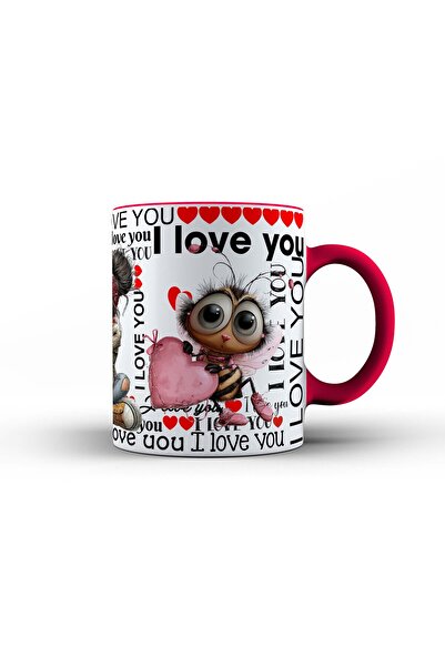 GIFTS4ALL Cana Valentine’s Day cu design hazliu, ceramica, 330 ml