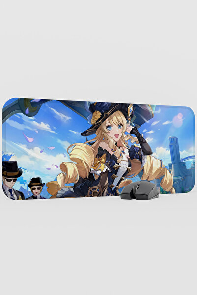 mousepad bastir Navia Genshin Impact Anime Gacha V5 - 70X30 XL Gaming Mouse P...
