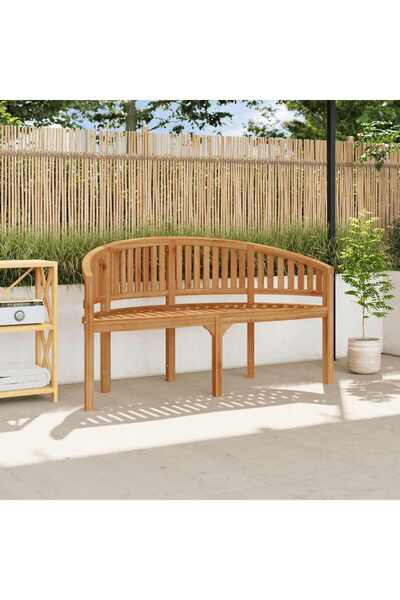 vidaxl مقعد على شكل موز، 151 سم، مصنوع من خشب الساج الصلب