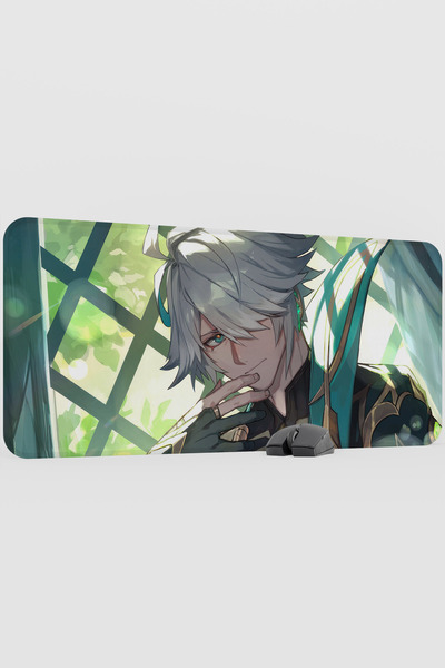mousepad bastir Alhaitham Genshin Impact Anime Gacha V1 - 90X40 XXL Gaming Mo...