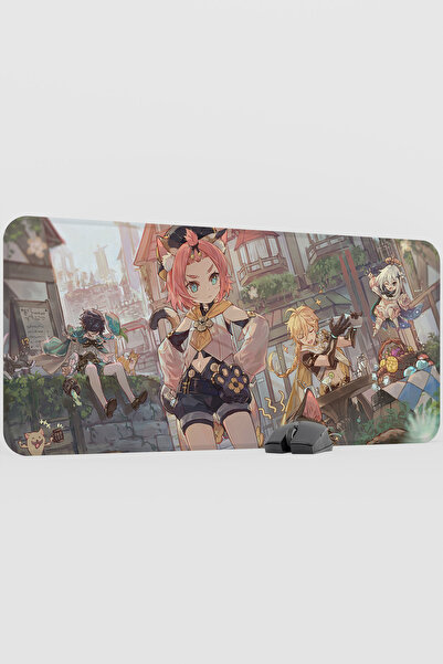 mousepad bastir لوحة ماوس ألعاب داونا جينشين إمباكت أنيمي غاشا V1 - مقاس 90×4...