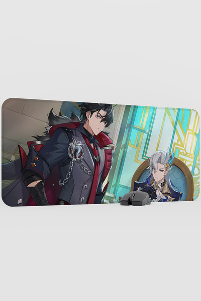 mousepad bastir Wriothesley Genshin Impact Anime Gacha V4 - 90X40 XXL Gaming ...