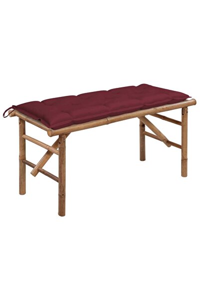 vidaxl Folding Garden Bench with Cushion 118 cm Bamboo