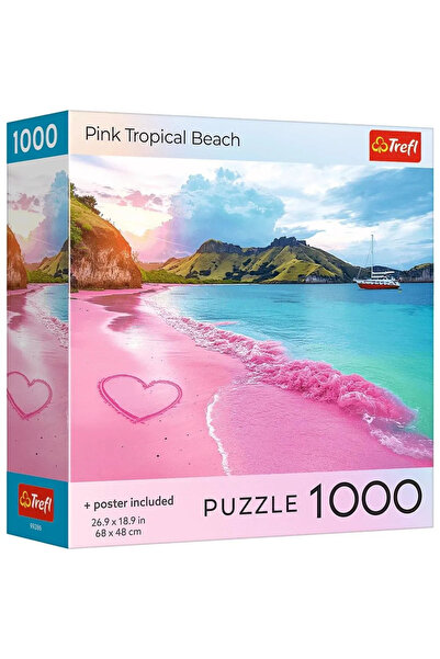Trefl ПЪЗЕЛ 1000 COLECTIA SUA PLAJA TROPICALA ROZ ПЛАКАТ ВКЛЮЧЕН