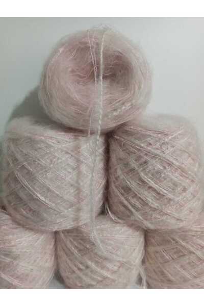 İPEK YÜN İPLİK DÜNYASI Макаронна пряжа (біла) та комаха пряжа (рожева) суміш ...