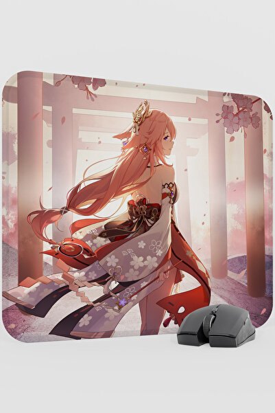 mousepad bastir Yae Miko Genshin Impact Anime Gacha V2 - 48X40 XL Gaming Mous...