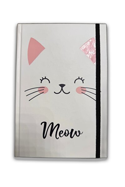 nukoo دفتر ملاحظات بغلاف صلب غير مسطر مقاس A5 بتصميم Meow Miyav Cat - دفتر هد...