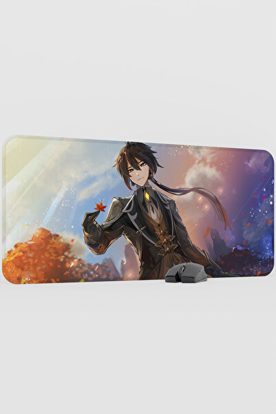 mousepad bastir Zhongli Genshin Impact Anime Gacha V5 - 90X40 XXL Gaming Mous...
