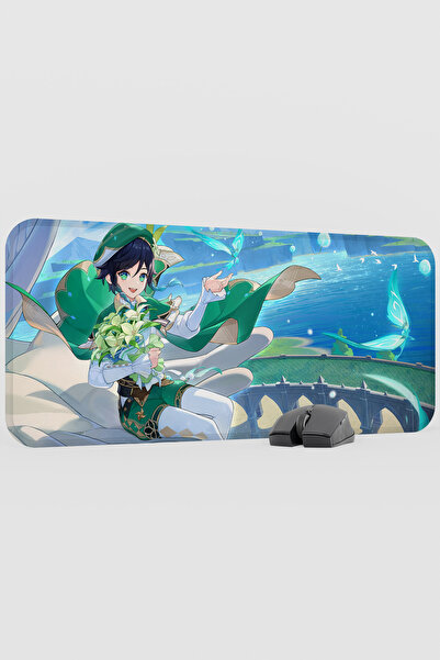 mousepad bastir Venti Genshin Impact Anime Gacha V2 - 70X30 XL Gaming Mouse P...