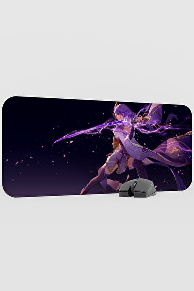 mousepad bastir Raiden Genshin Impact Anime Gacha V5 - 70x30 XL لوحة ماوس للأ...