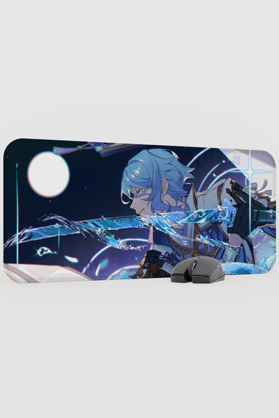 mousepad bastir Ayato Genshin Impact Anime Gacha V4 - 70X30 XL Gaming Mouse P...