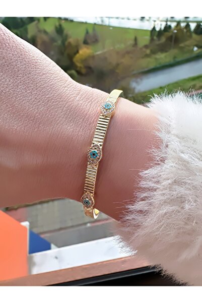 ECEMSEL سوار من الفولاذ بعيون عين الشر