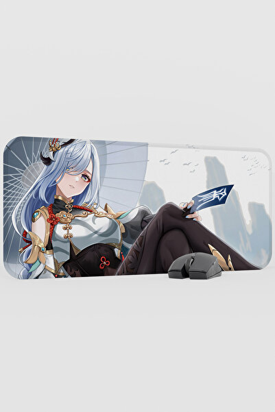 mousepad bastir Shenhe Genshin Impact Anime Gacha V1 - 70X30 XL Gaming Mouse ...