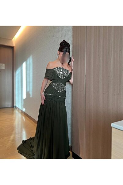 SKY dresses embroidered olive dress