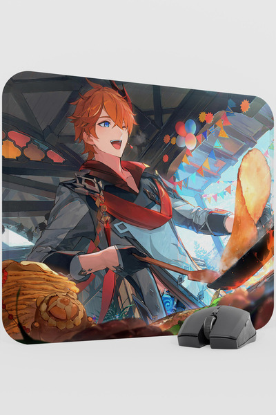 mousepad bastir لوحة ماوس ألعاب Childe Genshin Impact Anime Gacha V2 - 48X40 XL