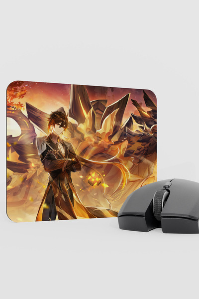 mousepad bastir Zhongli Genshin Impact Anime Gacha V1 - 22X18 Gaming Mouse Pa...