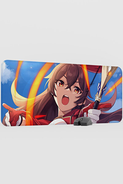 mousepad bastir لوحة ماوس ألعاب كبيرة الحجم من أمبر جينشين إمباكت أنيمي غاتشا...