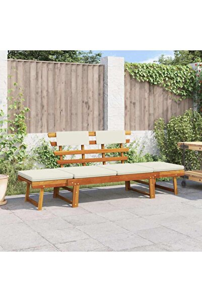 vidaxl Garden Bench with Cushions 2-in-1 190 cm Solid Acacia Wood