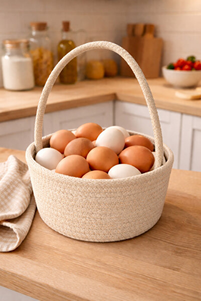 ÖRGÜM Καλάθι Διακοσμητικό Οργανωτής Πολλαπλών Χρήσεων με Λαβή 15x7 εκ.