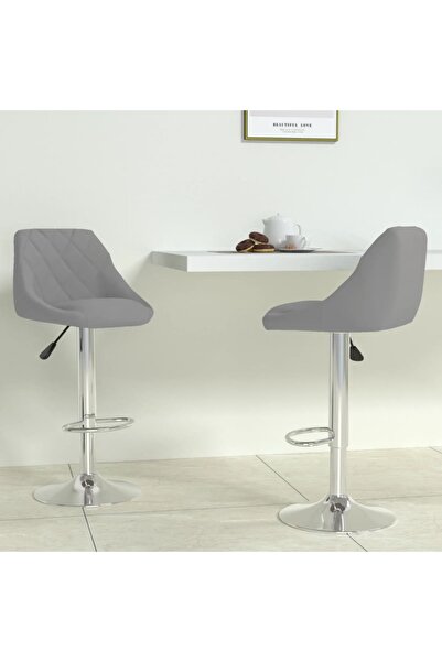 vidaxl Bar Stool 2 pcs Light Grey Velvet