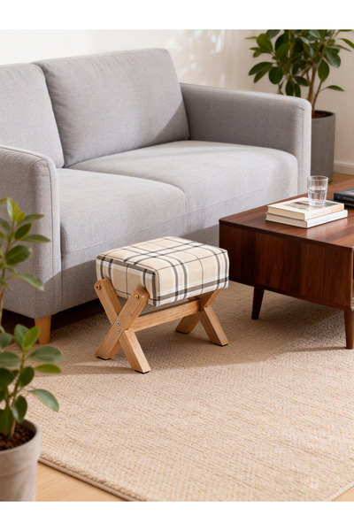 lifeeasy Natural Solid Wood Stool and Shoe Bench for Living Room, Entryway or...