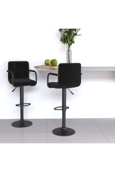 vidaxl Bar Stools 2 pcs Black Fabric