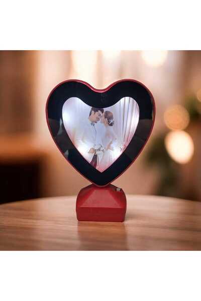 AHİRA Işıklı 3d Ayna Kalp Ayna Makyaj Aynası