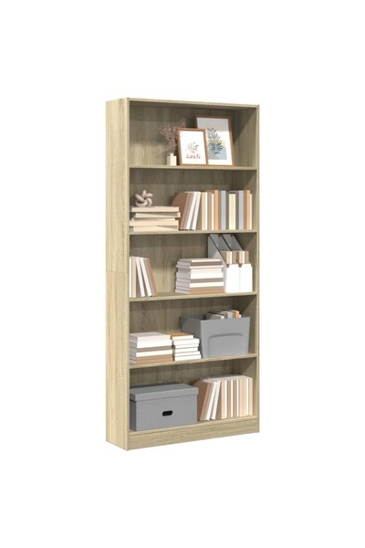 vidaxl Bookcase Sonoma Oak 80x24x176 cm Engineered Wood