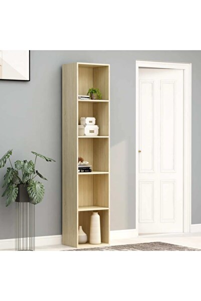 vidaxl Book Cabinet Sonoma Oak 40x30x189 cm Engineered Wood