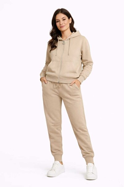 ANATOLIATEKSTILE Women's Two-Piece Tracksuit with Zipper and Hood – Sweatshir...
