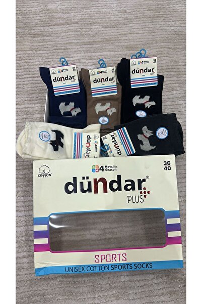Dündar Köpekli Çorap-6 Adet-4 Mevsim -Dikişsiz- Parfümlü(36-40 Beden )