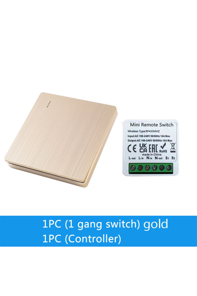 Choice20 gold one Wireless Smart Switch Light 433Mhz RF 86 Wall Panel Switch ...
