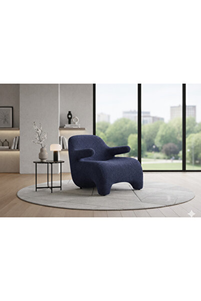 NZONE STORE Modern recliner with a curved design and luxurious bouclé fabric