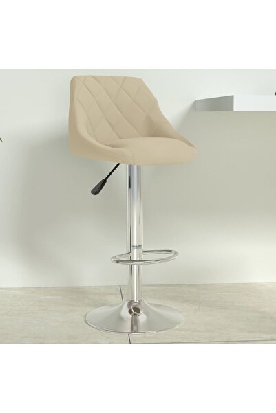 vidaxl كرسي بار مخملي كريمي