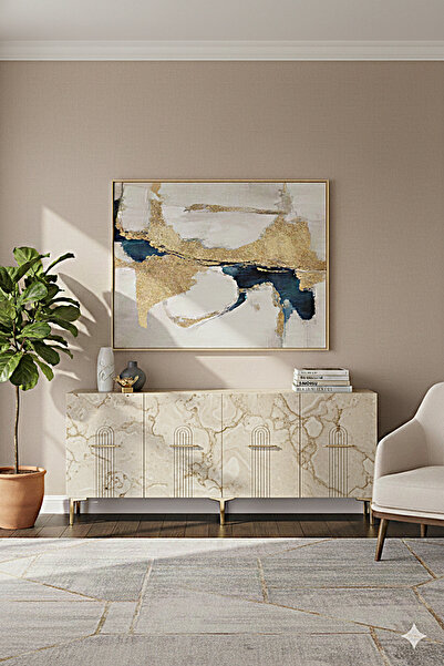 CENEYRA KA1808BTG İDA180 KONSOL, KAHVE KÖŞESİ ve TV SEHPASI BEYAZ-TRAVERTEN K...