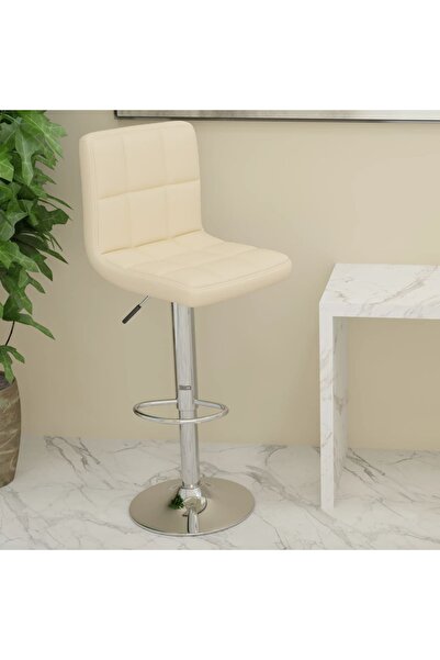 vidaxl كرسي بار من الجلد الصناعي الكريمي