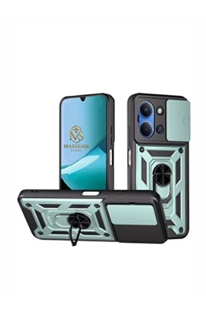 Massemr جراب سيليكون فاخر معزز من شاومي ريدمي 15C 4G مع حلقة واقية وممتص للصد...