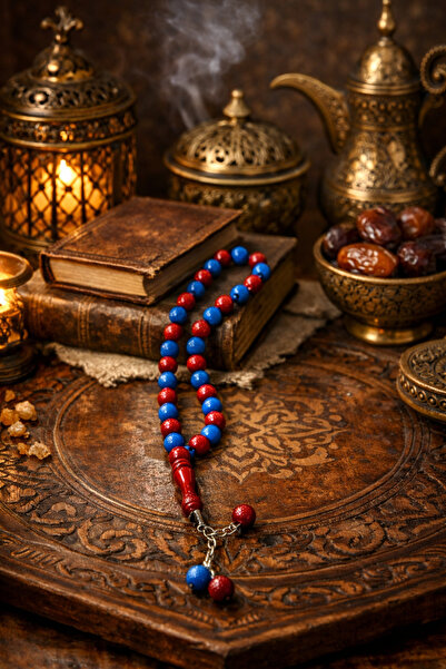 seymenbıçakçılık مسبحة مصنوعة يدويًا |   سبحة بتصميم خاص مطرزة بالخرز الأحمر ...