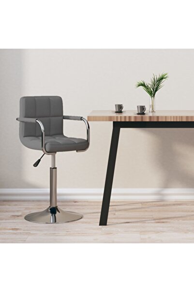 vidaxl Bar Stool Light Grey Fabric