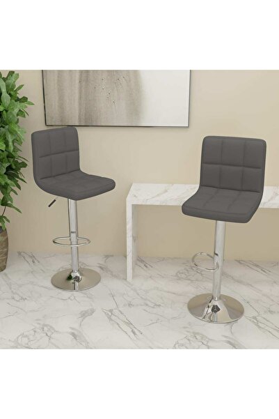 vidaxl Bar Stools 2 pcs Dark Grey Fabric