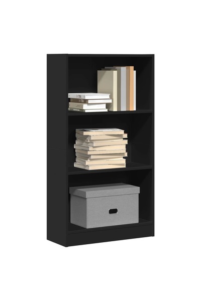 vidaxl Bookcase Black 60x24x109 cm Engineered Wood
