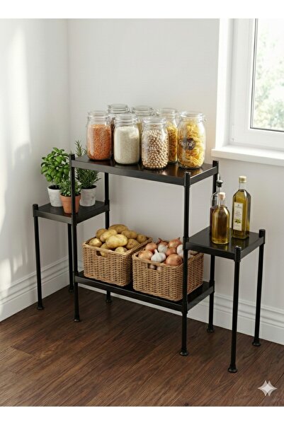 Lider Tunç TUNİVA NİVA Çok Amaçlı Mutfak Rafı: 4 Raflı Modüler Kiler Sistemi ...