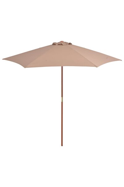 vidaxl Outdoor Parasol with Wooden Pole 270 cm Taupe
