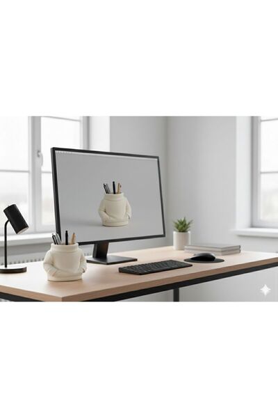 bgom Creative Office Accessory with a Turtleneck Sweater Figure - Decorative Pen Holder and Brush Holder