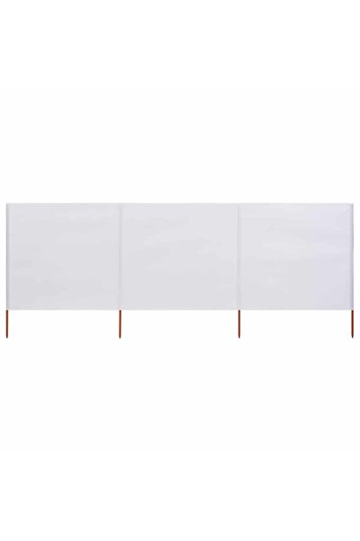 vidaxl 3-panel Wind Screen Fabric 400x160 cm Sand White