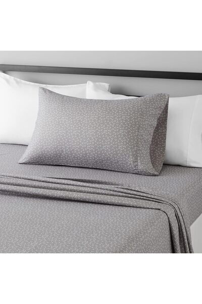 Amazon basics طقم ملاءات سرير من الألياف الدقيقة بجيوب عميقة - مقاس مفرد، رما...