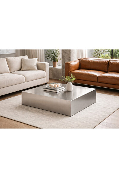 alkametal paslanmaz orta sehpa 100 * 80 cm